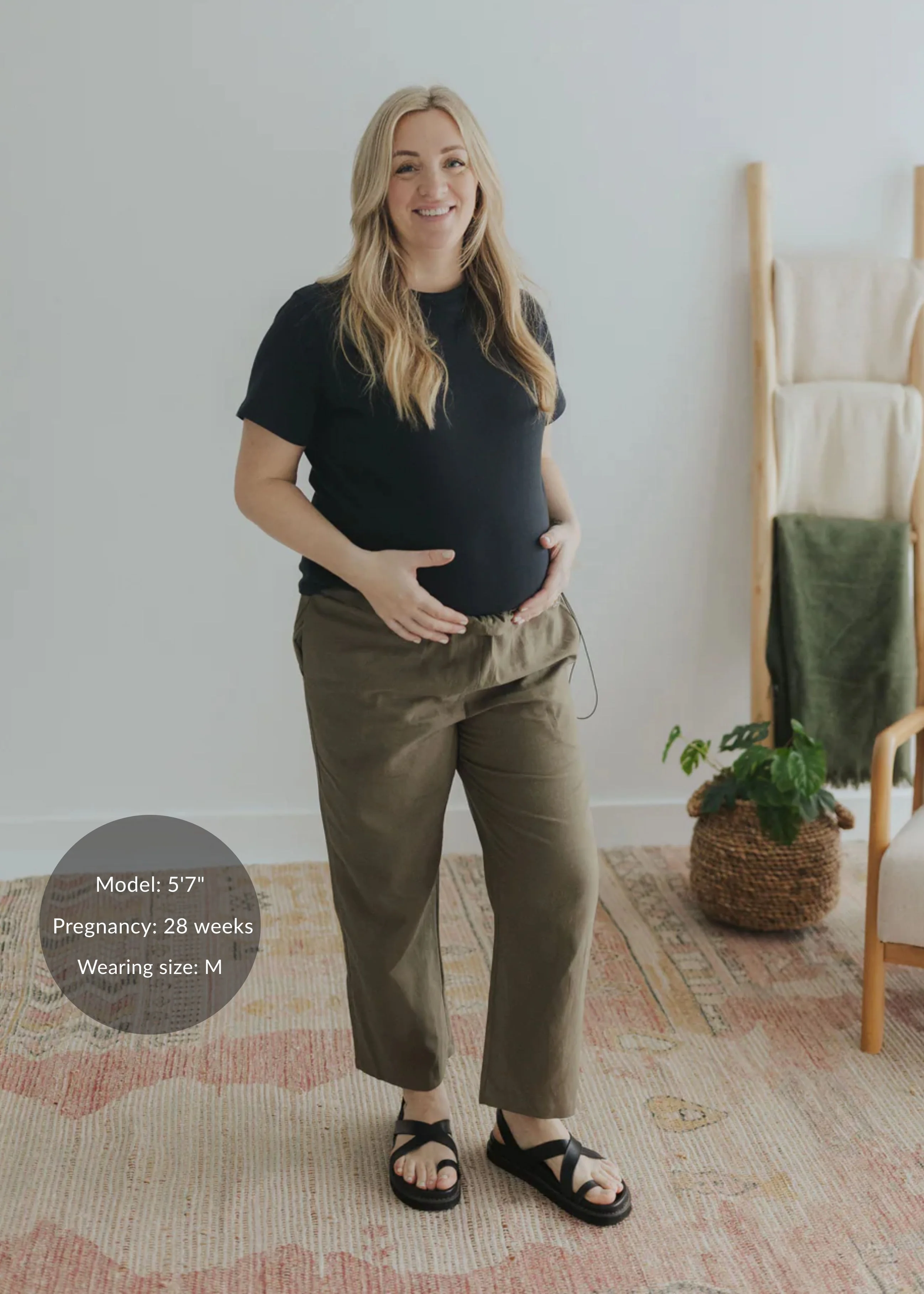 Adjustable Side Drawstring Pant in Cotton/Linen