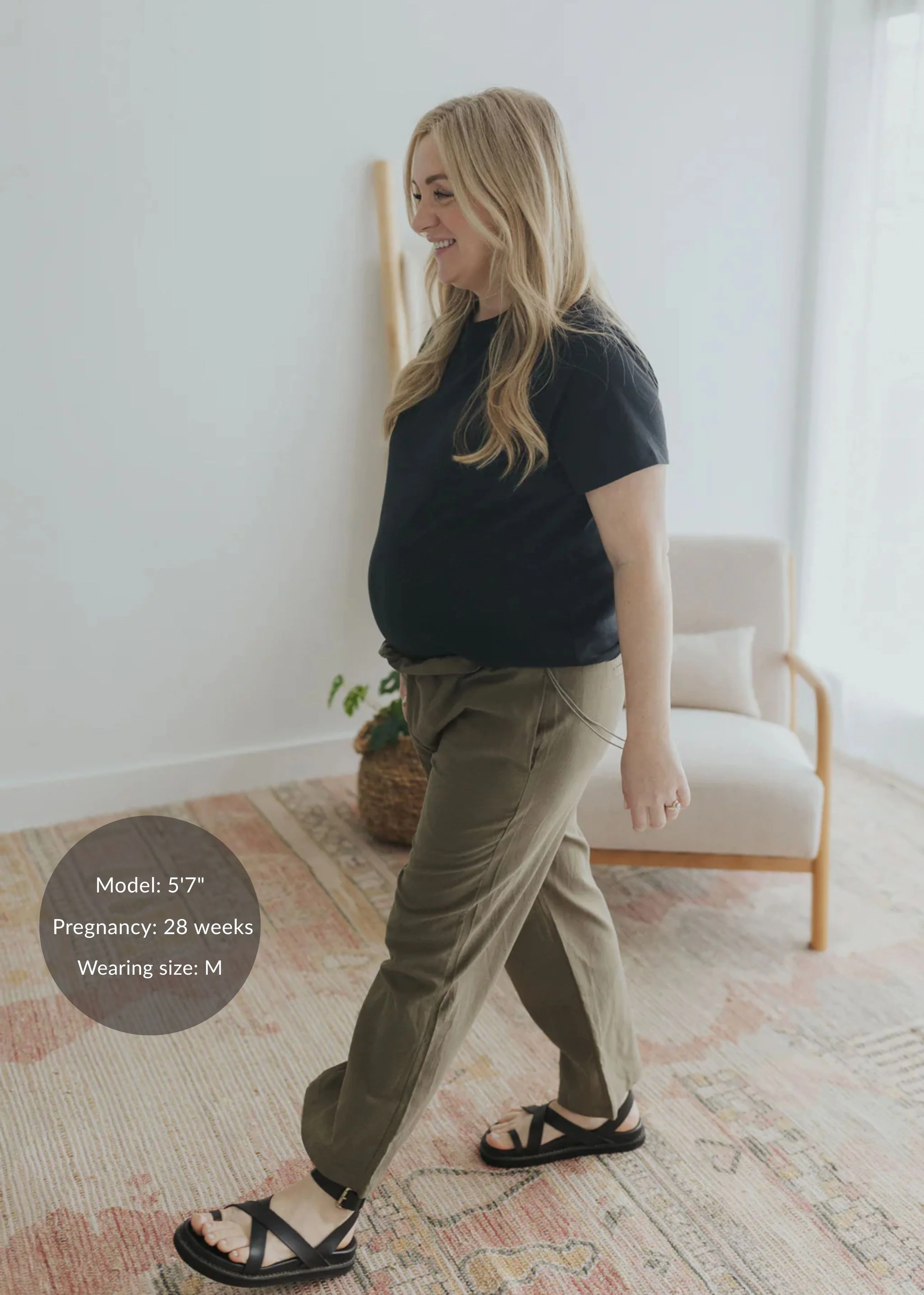 Adjustable Side Drawstring Pant in Cotton/Linen - Image 5