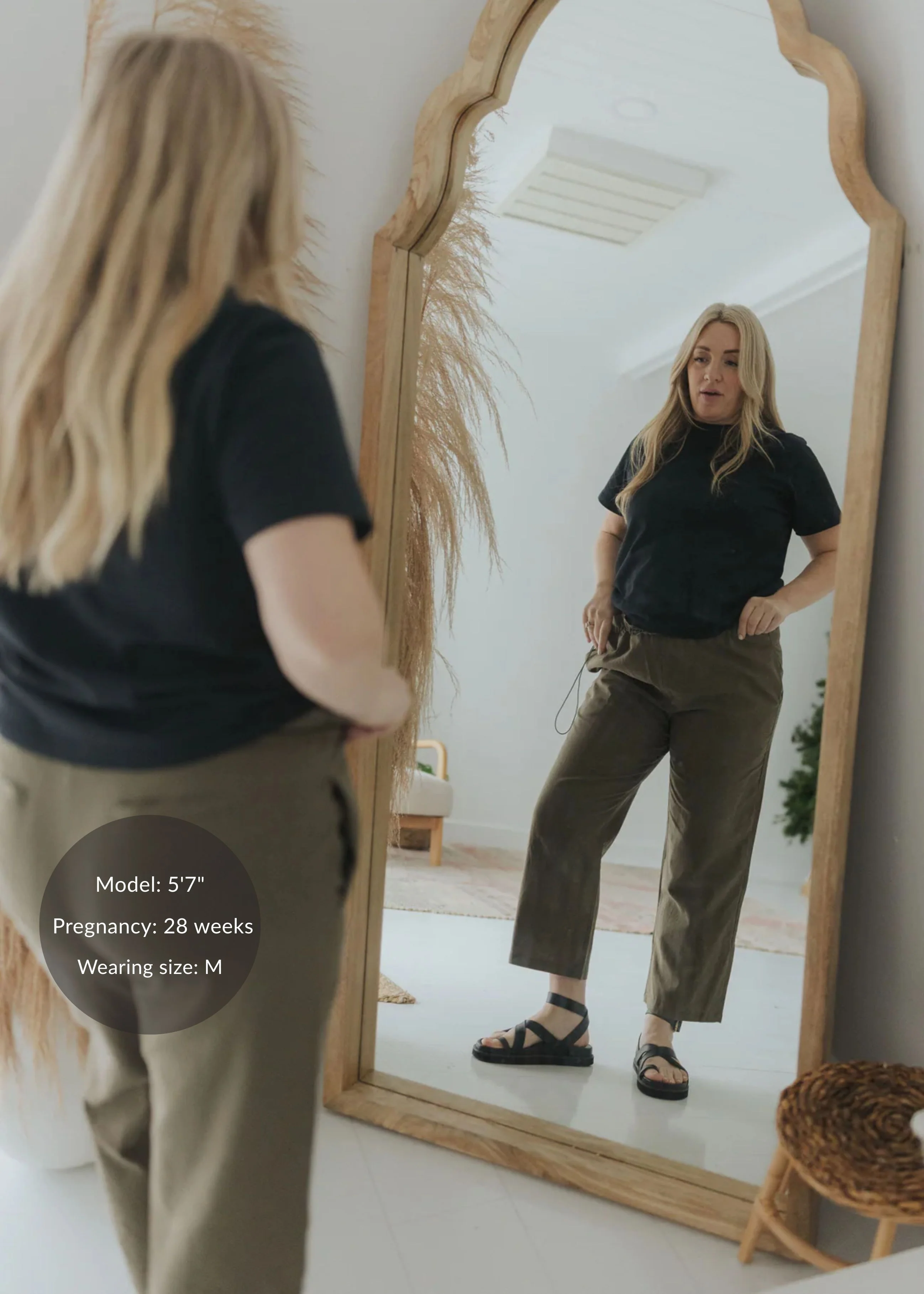 Adjustable Side Drawstring Pant in Cotton/Linen - Image 6
