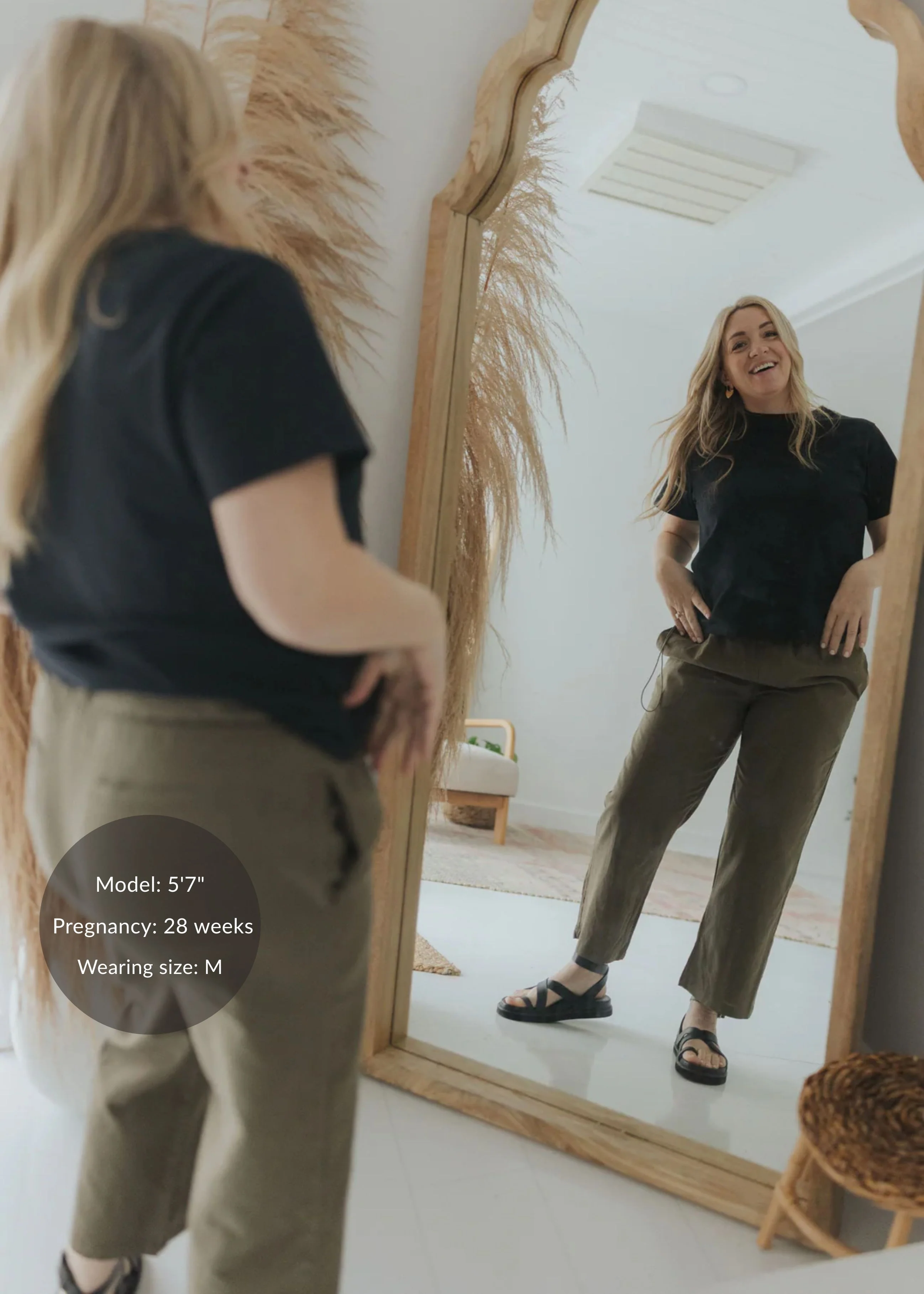 Adjustable Side Drawstring Pant in Cotton/Linen - Image 7