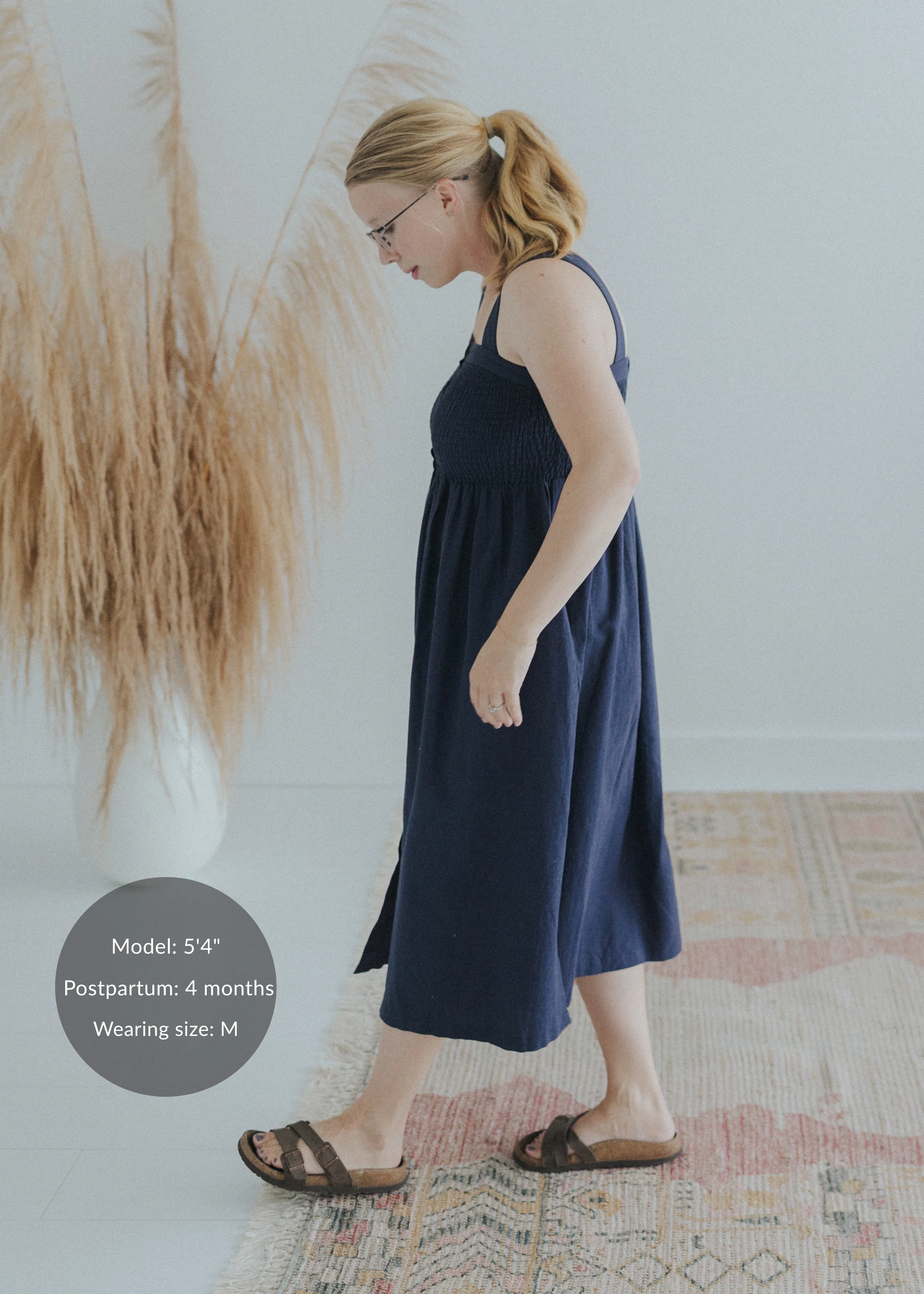 Juliette Strap Nursing Dress in Cotton/Linen - Image 5