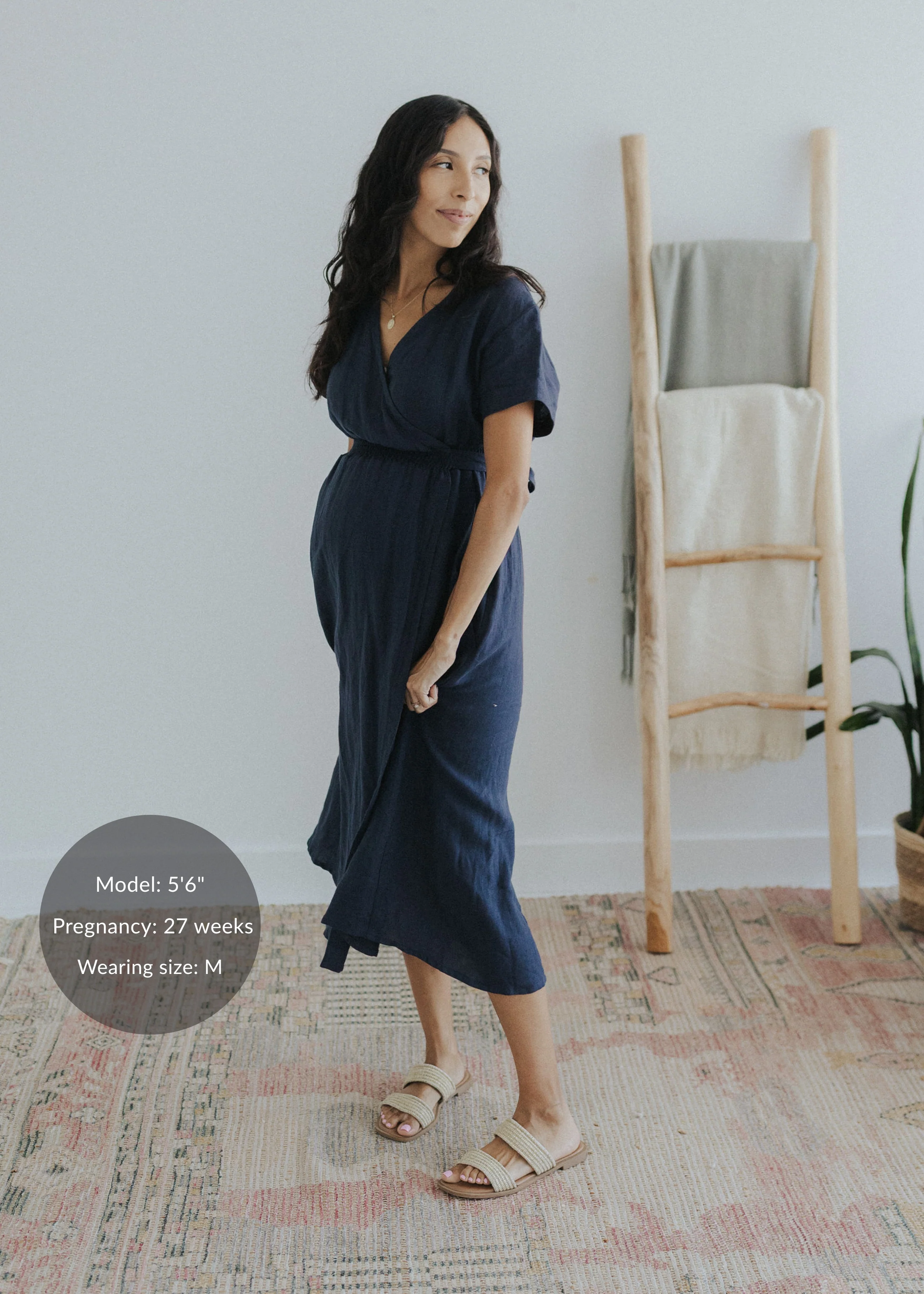 Sadie Wrap Dress In Cotton/Linen - Image 5