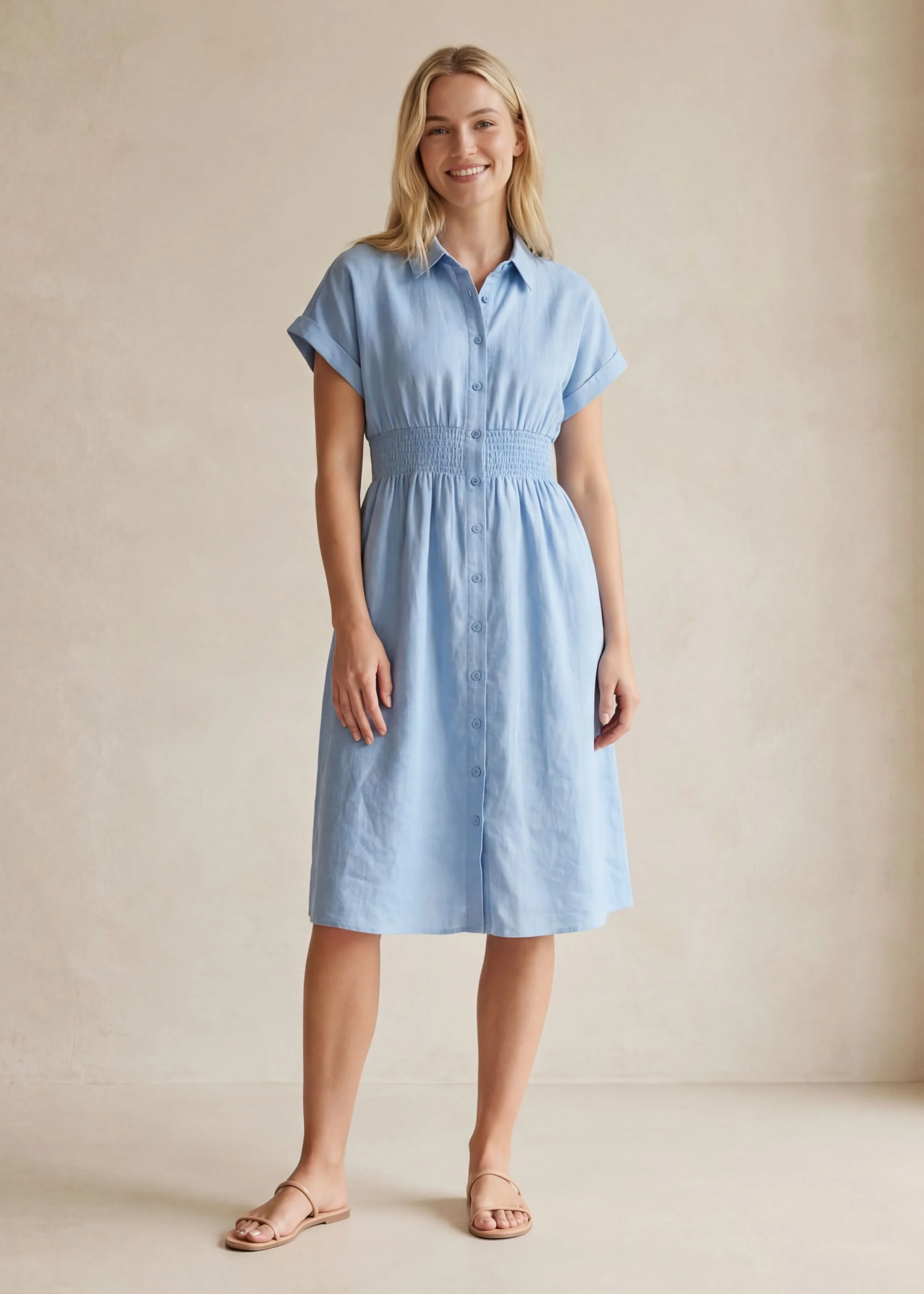 Sarah Shirt Dress in Cotton Poplin - Image 8