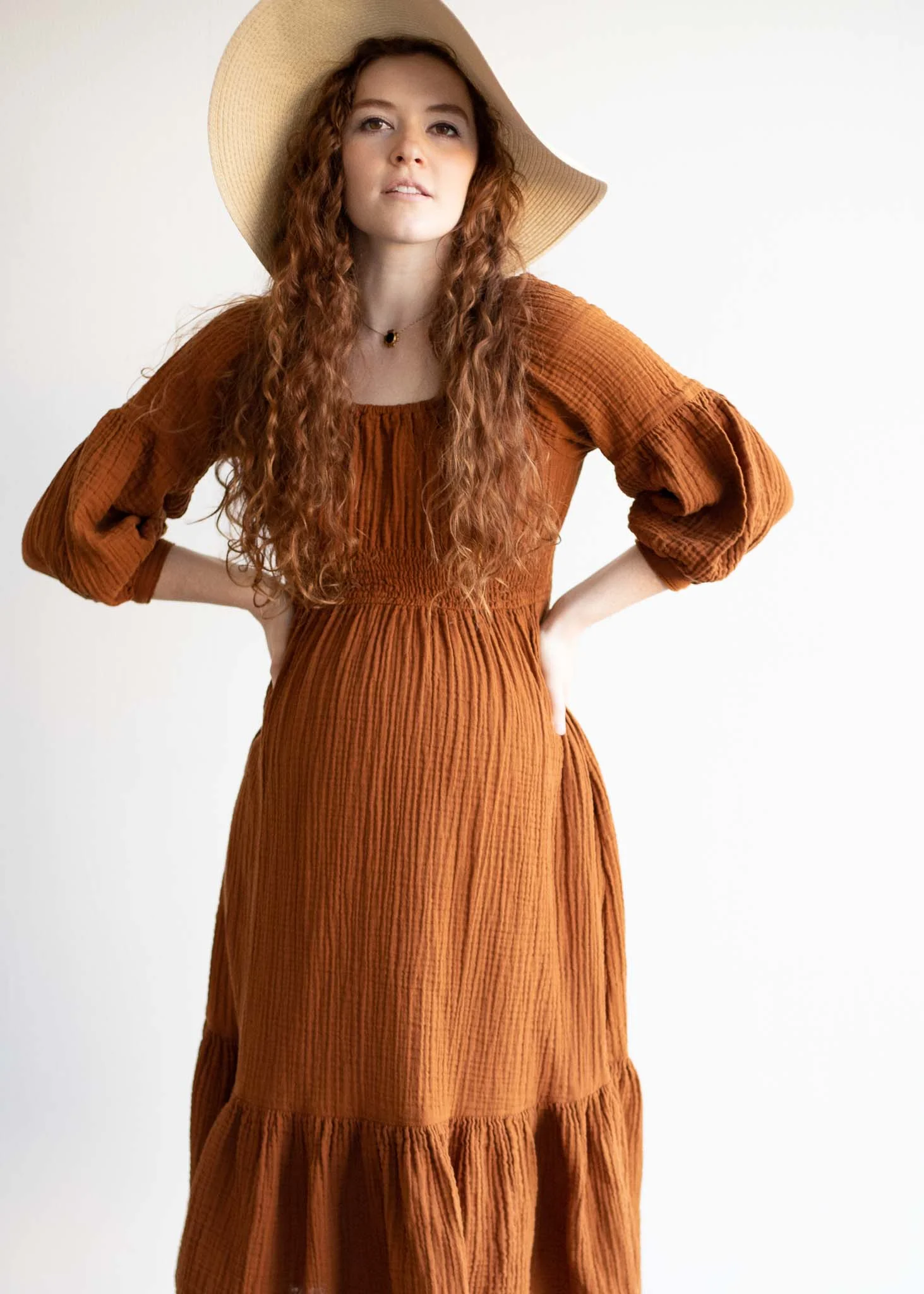 Eliza Maternity and Nursing Dress in Cotton Gauze - Image 9